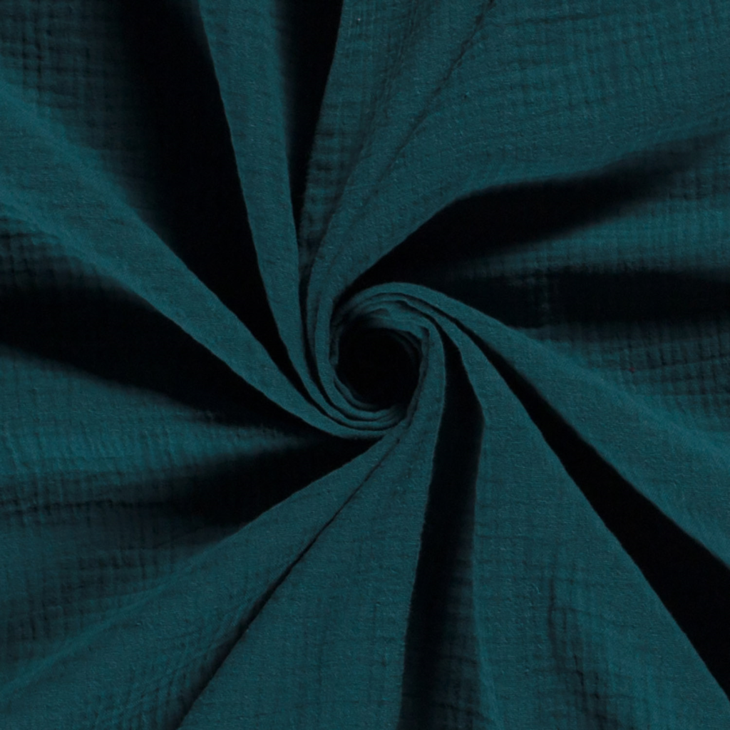 Double Gaze de coton Bleu Canard