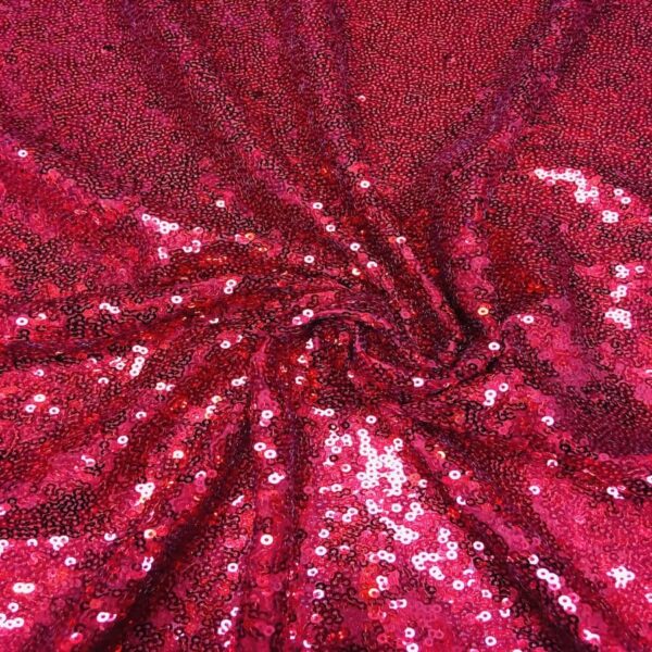 Tissus Sequin Pailleté Rouge